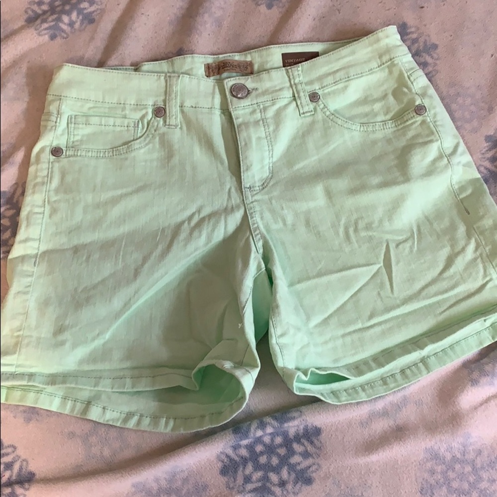 Mint green shorts